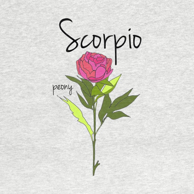 Scorpio zodiac sign horoscope flower art by KittyCocktail